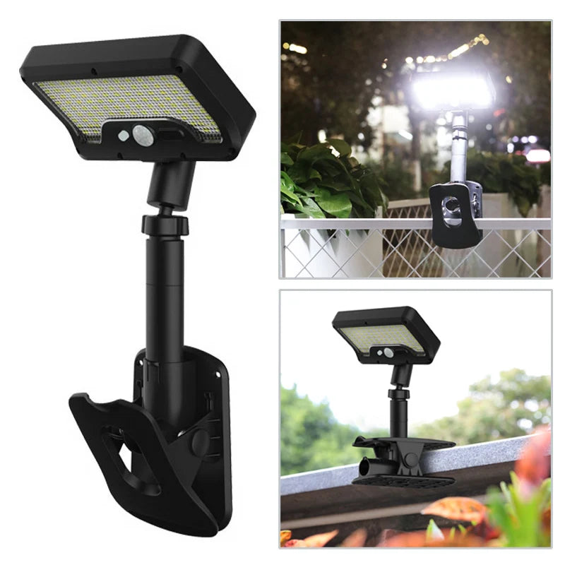 92 LED Solar Clip-on Motion Sensor Lights, LED Street Light, IP65 Waterproof Wall Lamp, for Camping Garden Yard Tent Patio Outdo