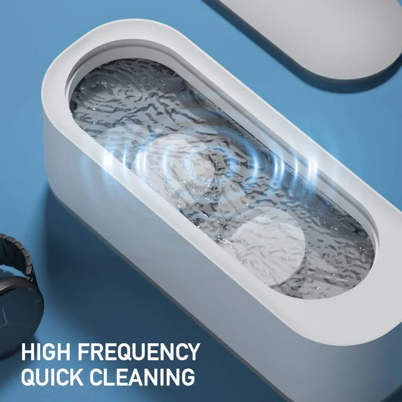 Plastic Vibration Wash Cleaner Multipurpose Ultrasonic Jewelry Cleaner Portable Electric Simple Operation for Everyday Objects