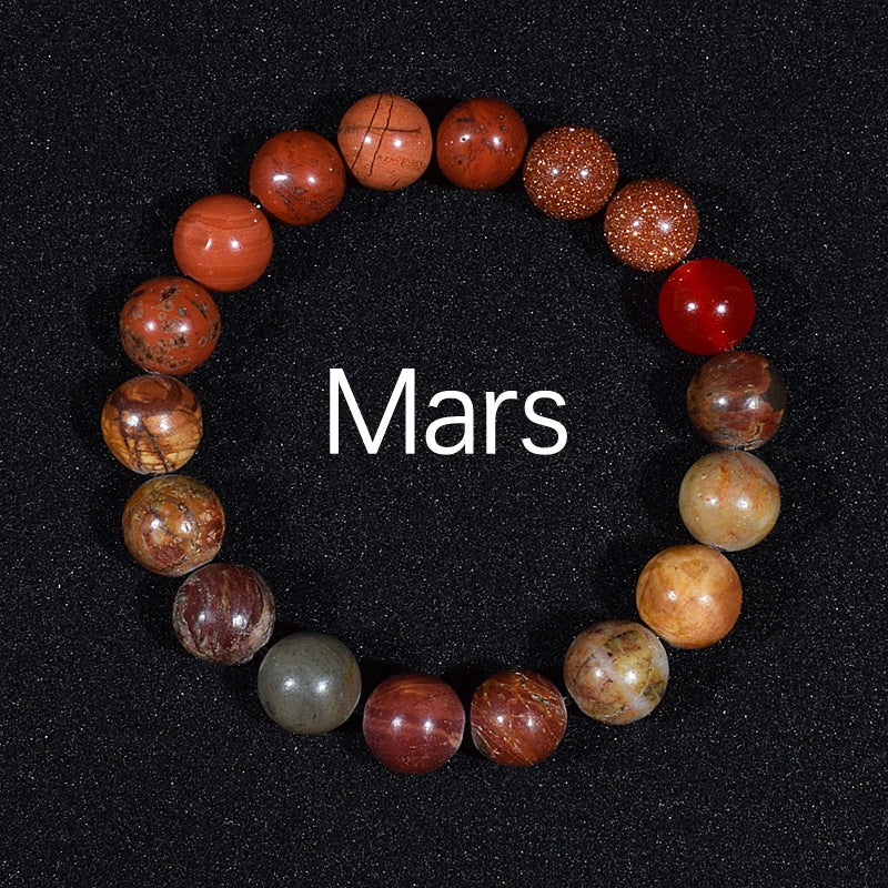 Universe Eight Planets Natural Stone Bead Bracelets Men Women Lava 7 Chakra Bracelet Yoga Energy Galaxy Solar Wristband Jewelry