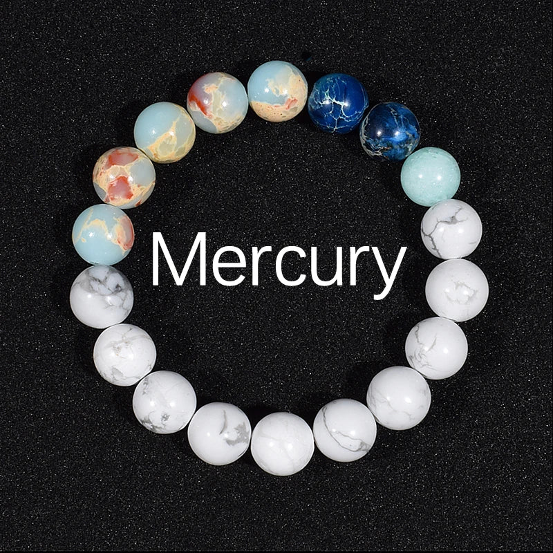 Universe Eight Planets Natural Stone Bead Bracelets Men Women Lava 7 Chakra Bracelet Yoga Energy Galaxy Solar Wristband Jewelry