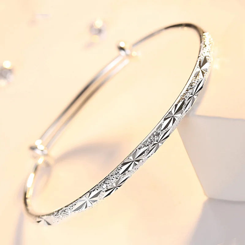 Adjustable size 925 Sterling Silver Bangle cuff Dreamcatcher Tassel Feather Round Bead Charm Bracelet jewelry For Women wedding