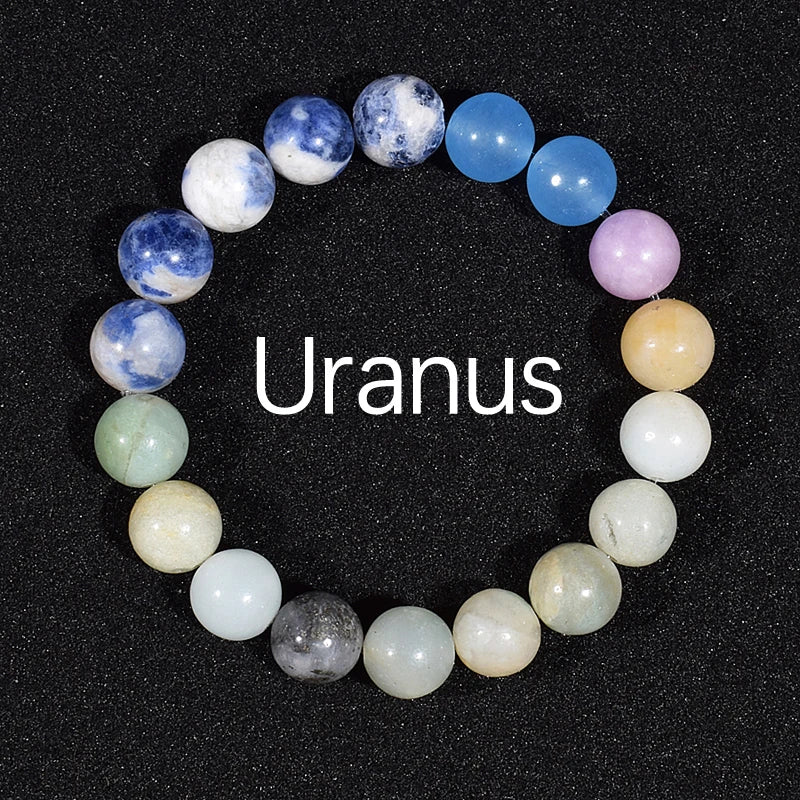 Universe Eight Planets Natural Stone Bead Bracelets Men Women Lava 7 Chakra Bracelet Yoga Energy Galaxy Solar Wristband Jewelry