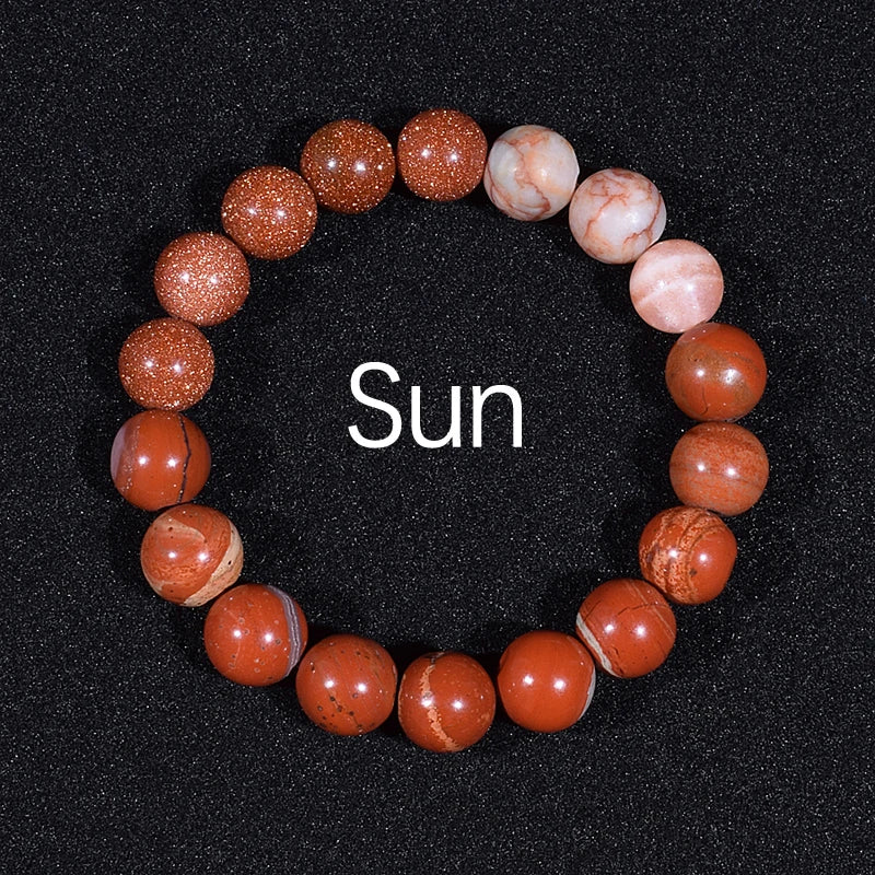 Universe Eight Planets Natural Stone Bead Bracelets Men Women Lava 7 Chakra Bracelet Yoga Energy Galaxy Solar Wristband Jewelry