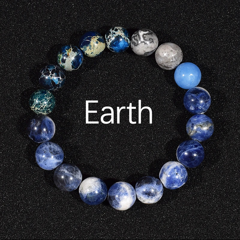 Universe Eight Planets Natural Stone Bead Bracelets Men Women Lava 7 Chakra Bracelet Yoga Energy Galaxy Solar Wristband Jewelry