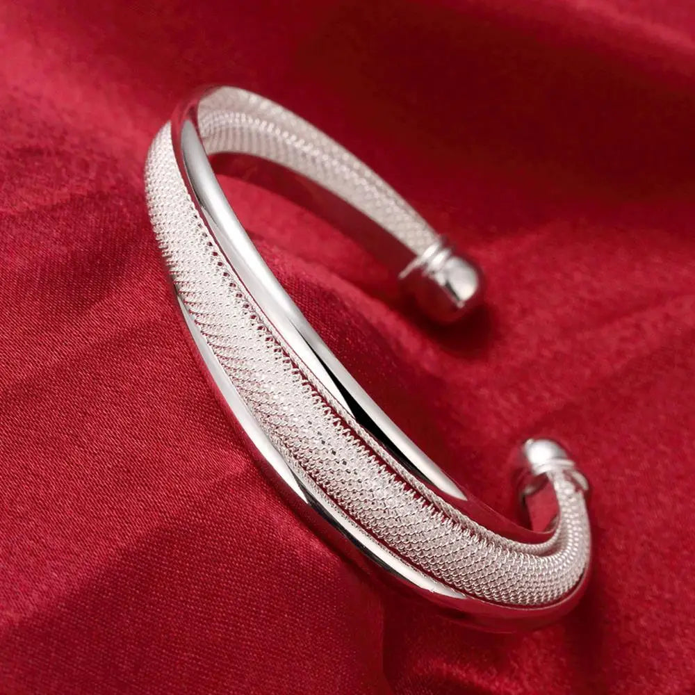 Adjustable size 925 Sterling Silver Bangle cuff Dreamcatcher Tassel Feather Round Bead Charm Bracelet jewelry For Women wedding