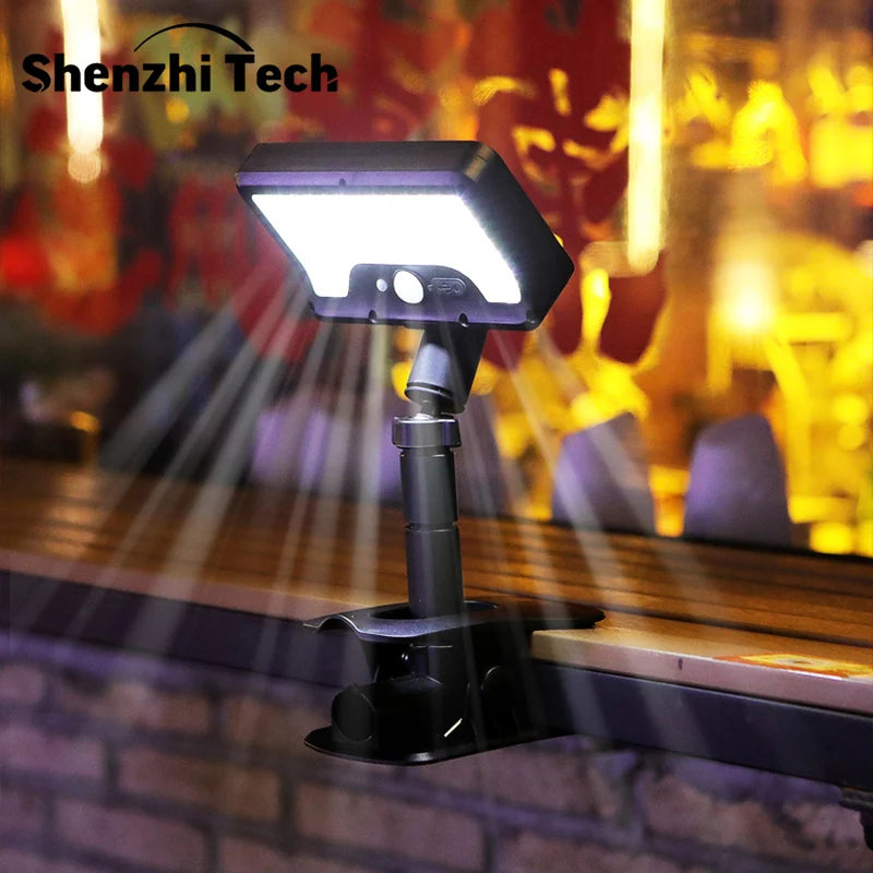 92 LED Solar Clip-on Motion Sensor Lights, LED Street Light, IP65 Waterproof Wall Lamp, for Camping Garden Yard Tent Patio Outdo