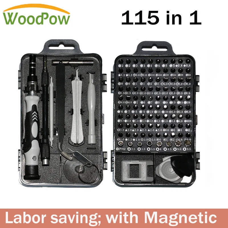 115 in 1Multifunctional Screwdriver Set Computer PC Mobile Phone Equipment Repair Screw Driver Insulation Manual Household Tools