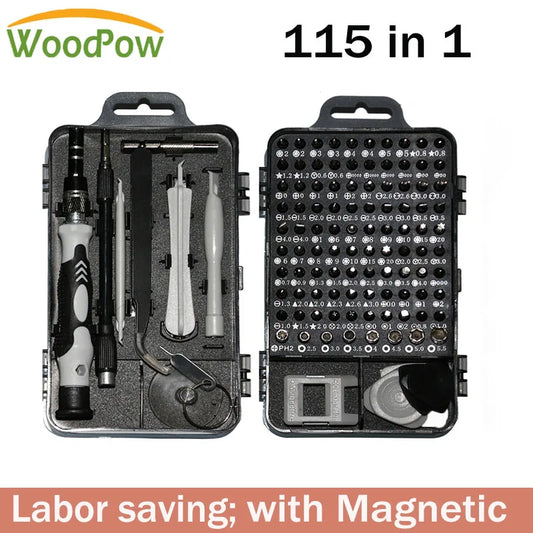115 in 1Multifunctional Screwdriver Set Computer PC Mobile Phone Equipment Repair Screw Driver Insulation Manual Household Tools