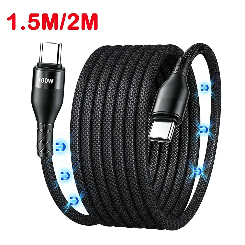 100W PD Fast Charging Cable Magnetic Suction