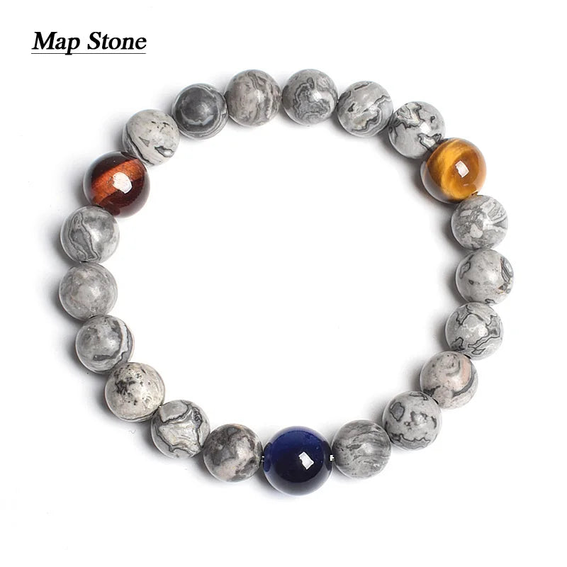 Universe Eight Planets Natural Stone Bead Bracelets Men Women Lava 7 Chakra Bracelet Yoga Energy Galaxy Solar Wristband Jewelry