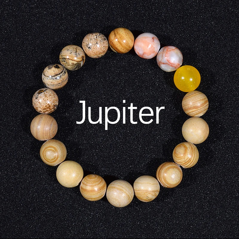 Universe Eight Planets Natural Stone Bead Bracelets Men Women Lava 7 Chakra Bracelet Yoga Energy Galaxy Solar Wristband Jewelry