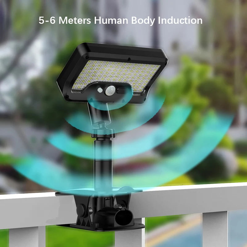92 LED Solar Clip-on Motion Sensor Lights, LED Street Light, IP65 Waterproof Wall Lamp, for Camping Garden Yard Tent Patio Outdo