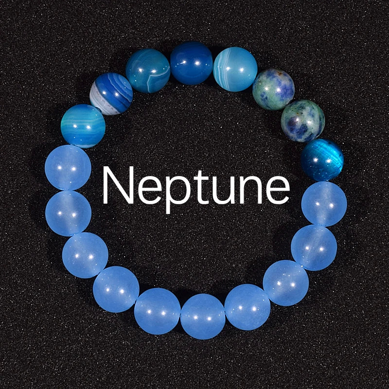 Universe Eight Planets Natural Stone Bead Bracelets Men Women Lava 7 Chakra Bracelet Yoga Energy Galaxy Solar Wristband Jewelry